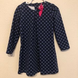 Gymboree 3T Long Sleeve Blue Polka Dot Dress